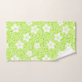 Pois rétro vert vif avec motif floral (Serviette à main)