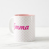 Pois rose blanc d'EMMA de ♥ de TASSE de ♥ girly (Devant gauche)