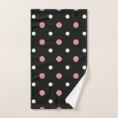 Pois rose blanc et noir (Serviette à main)