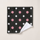 Pois rose blanc et noir (Gant de toilette)