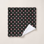 Pois rose blanc et noir (Gant de toilette)