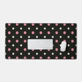 Pois rose blanc et noir (Clavier et souris)