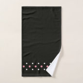 Pois rose blanc et noir (Serviette à main)