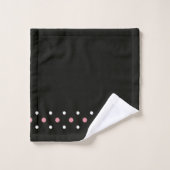 Pois rose blanc et noir (Gant de toilette)