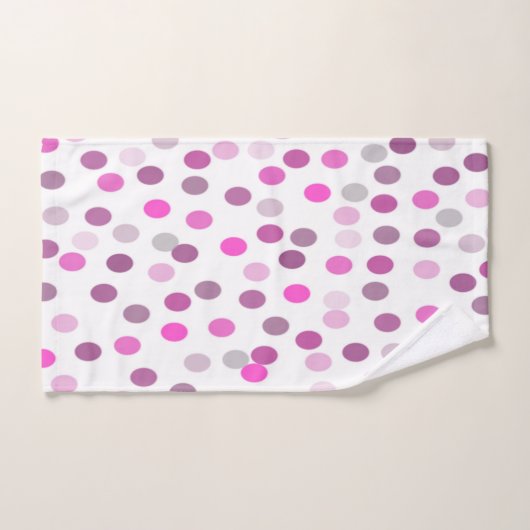 Pois rose classique sur blanc (Serviette à main)