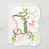 Pois Rose Dans Le Baby shower Fille Pod Invitation (Dos)