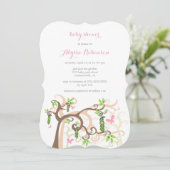Pois Rose Dans Le Baby shower Fille Pod Invitation (Debout devant)