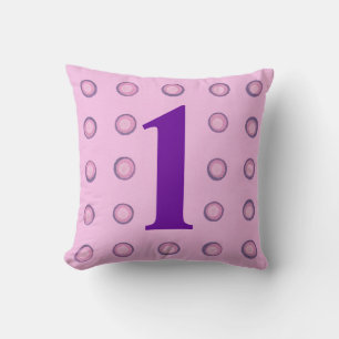 Pois rose et violet stratifiés Âge 1 Coussin