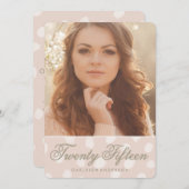 Pois rose | Faire-part d'obtention d'une licence p (Devant / Derrière)