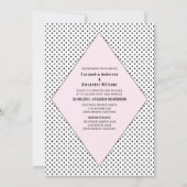 Pois rose moderne Invitation de mariage (Devant)