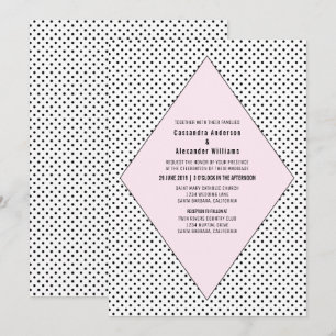 Pois rose moderne Invitation de mariage