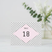 Pois rose moderne Numéro de table Carte postale (Debout devant)