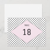 Pois rose moderne Numéro de table Carte postale (Devant / Derrière)