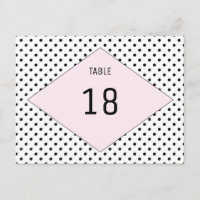 Pois rose moderne Numéro de table Carte postale