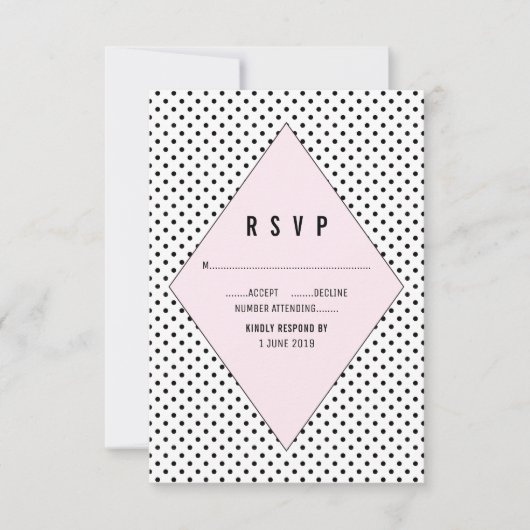 Pois rose moderne RSVP (Devant)