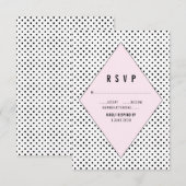 Pois rose moderne RSVP (Devant / Derrière)