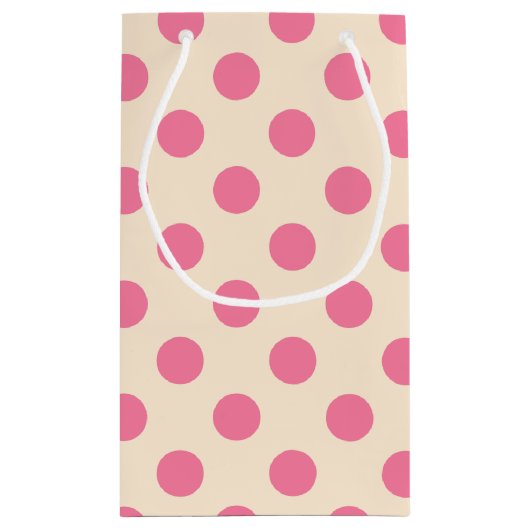 Pois roses sur la crème petit sac cadeau (Dos)