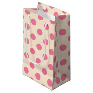 Pois roses sur la crème petit sac cadeau