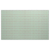 Pois rouge foncé décrit sur le tissu vert clair (Yard)