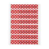 Pois rouges et blancs enveloppent les Étiquettes (Feuille)