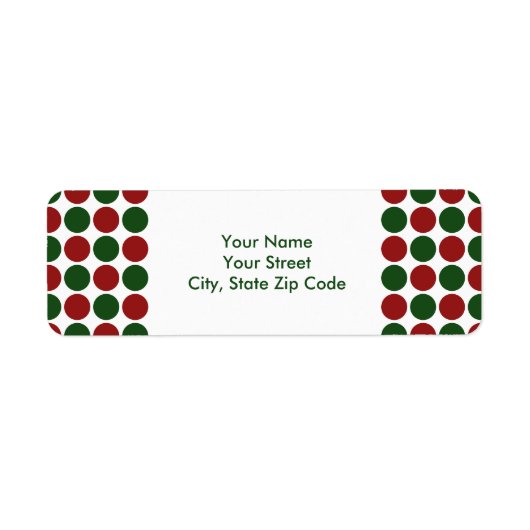 Pois rouges et verts sur étiquette de adresse blan (Devant)