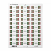 Pois rouges et verts sur étiquette de adresse blan (Feuille entière)