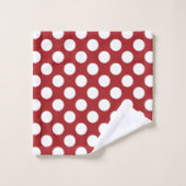 Pois rouges, Motif à points polka, points, pointil (Gant de toilette)