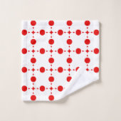 Pois rouges, Motif à points polka, points, pointil (Gant de toilette)