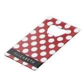 Pois Rouges, Motif Polka Dot, Votre Nom (Devant Angle)
