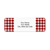 Pois rouges sur étiquette d'adresse de retour blan (Devant)