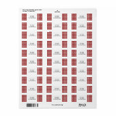 Pois rouges sur étiquette d'adresse de retour blan (Feuille entière)