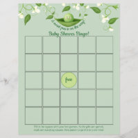 Pois sucré dans un Baby shower de pois Bingo Carte