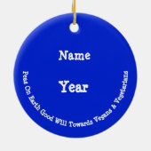 Pois sur Terre Végétarien Ornement de Noël (Dos)