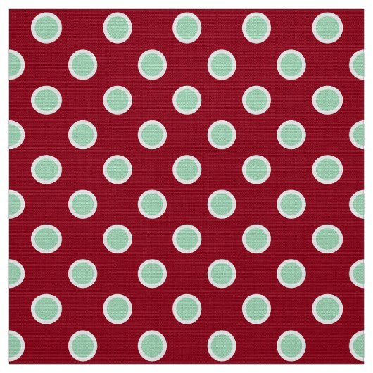 Pois vert clair sur le tissu marron de Noël (Échantillon)