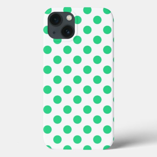 Pois vert et blanc Coque-Mate coque iphone (Verso)