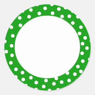 Pois vert et blanc étiquette