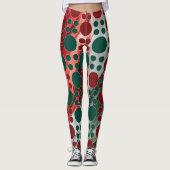 Pois vert orange blanc pois Leggings (Devant)