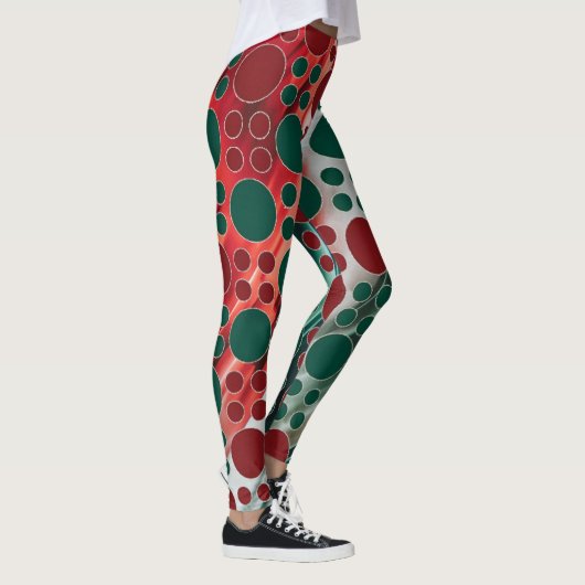 Pois vert orange blanc pois Leggings (Droite)
