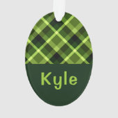 Pois vert Plaid Monogramme Cercle Acrylique Orneme (dos)