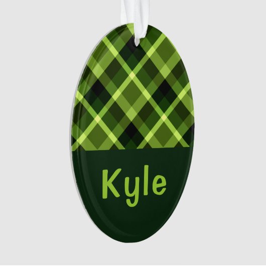 Pois vert Plaid Monogramme Cercle Acrylique Orneme (devant)