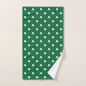 Pois verts et blancs (Serviette à main)