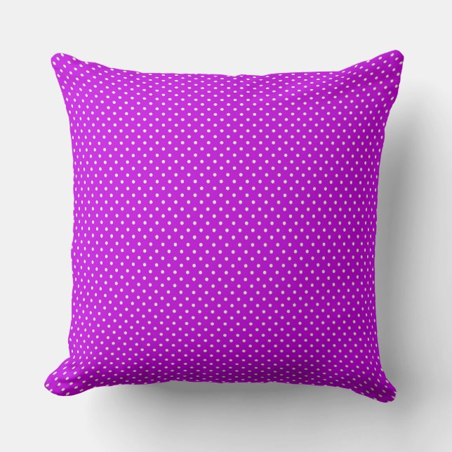 Pois Violets Et Blancs Lance Oreiller (Recto)