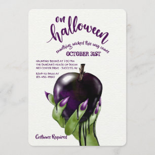 Poison Apple Halloween Invitation Kaart