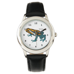 Poison dart frog cartoon illustratie horloge