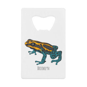 Poison dart frog cartoon illustratie kredietkaart flessenopener