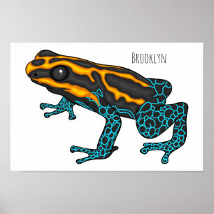 Poison dart frog cartoon illustratie poster