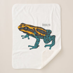 Poison dart frog cartoon illustratie sherpa deken