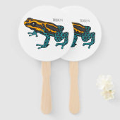Poison dart frog cartoon illustration handwaaier (Voorkant en achterkant)
