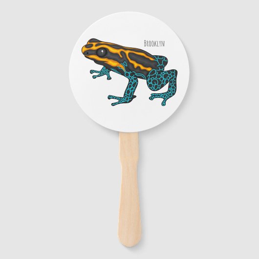 Poison dart frog cartoon illustration handwaaier (Voorkant)