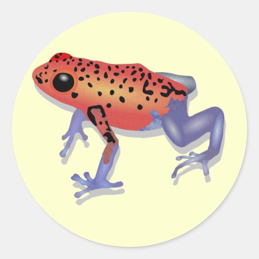 Poison Dart Frog Ronde Sticker (Voorkant)